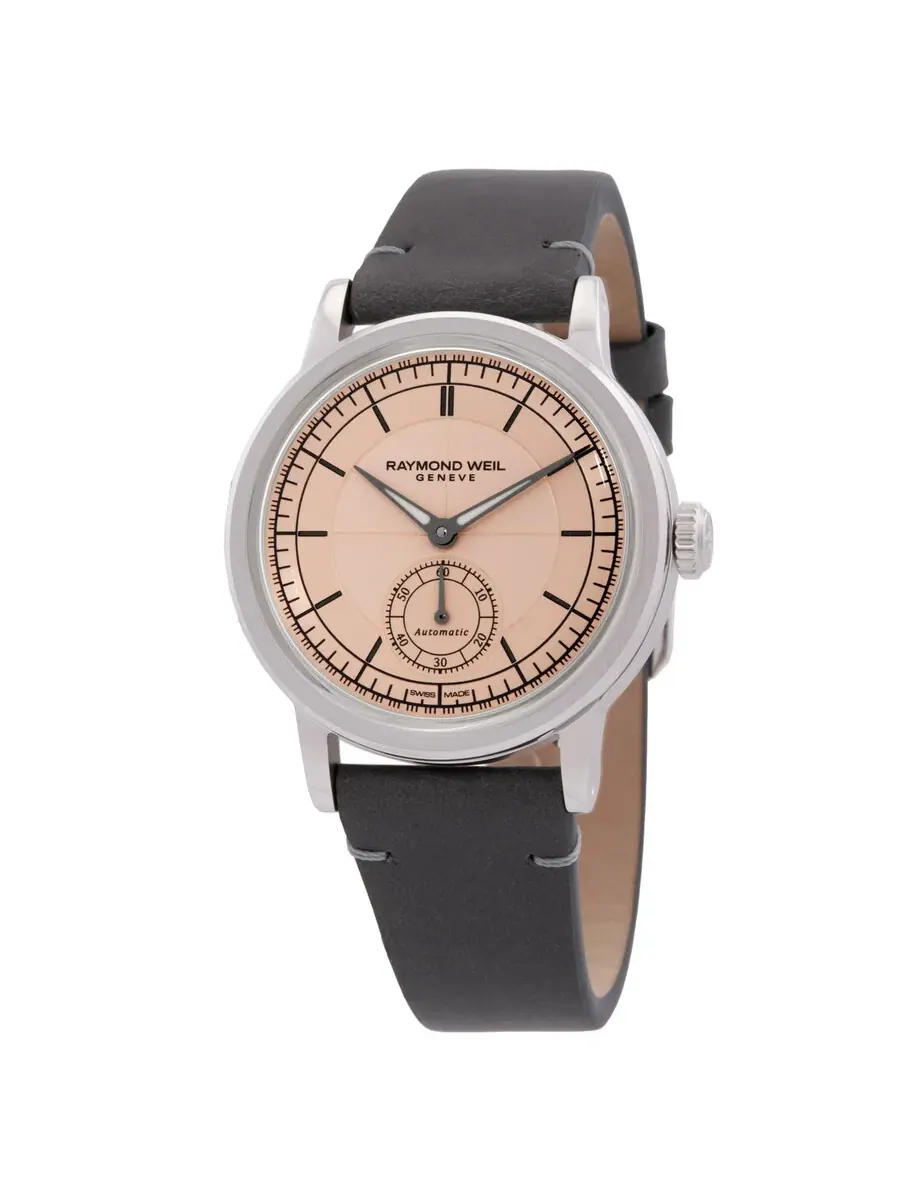 Женские автоматические часы Raymond Weil Millesime с лососевым циферблатом, модель 2130-STC-80001
