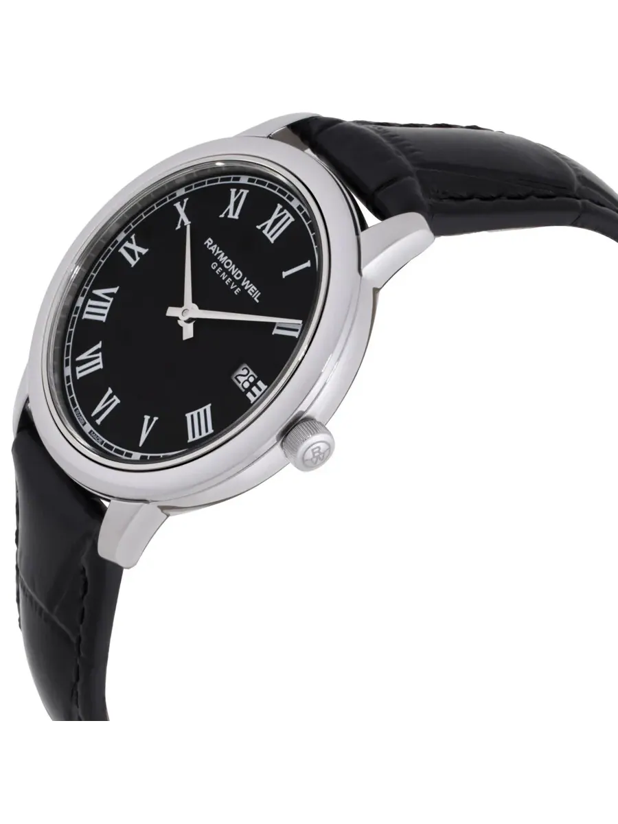 Женские часы Raymond Weil Toccata Quartz с черным циферблатом 5385-STC-00200 — изображение 2 из 3, оттенок серебряный