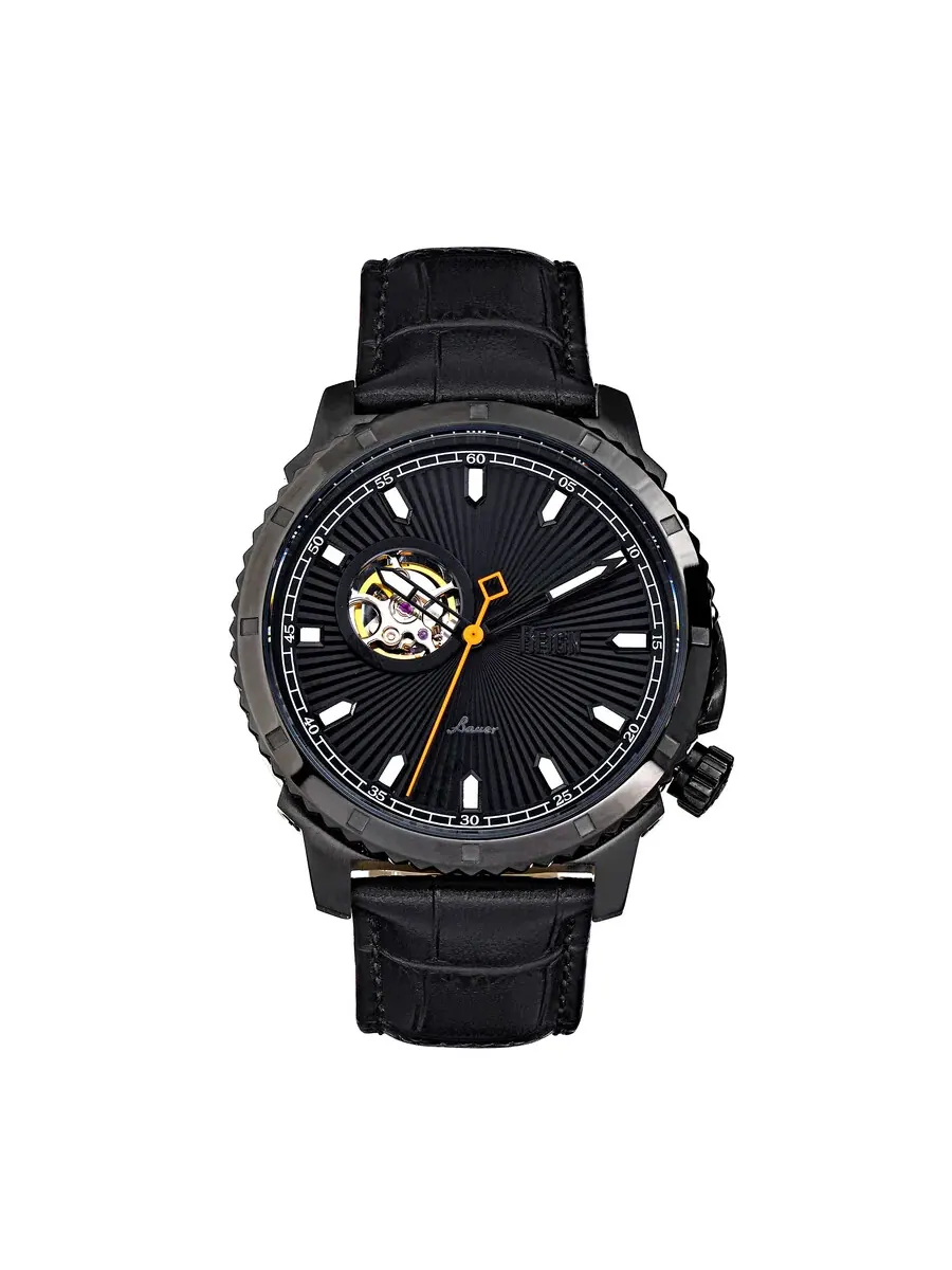 Мужские часы Reign Bauer Automatic с черным циферблатом REIRN6007
