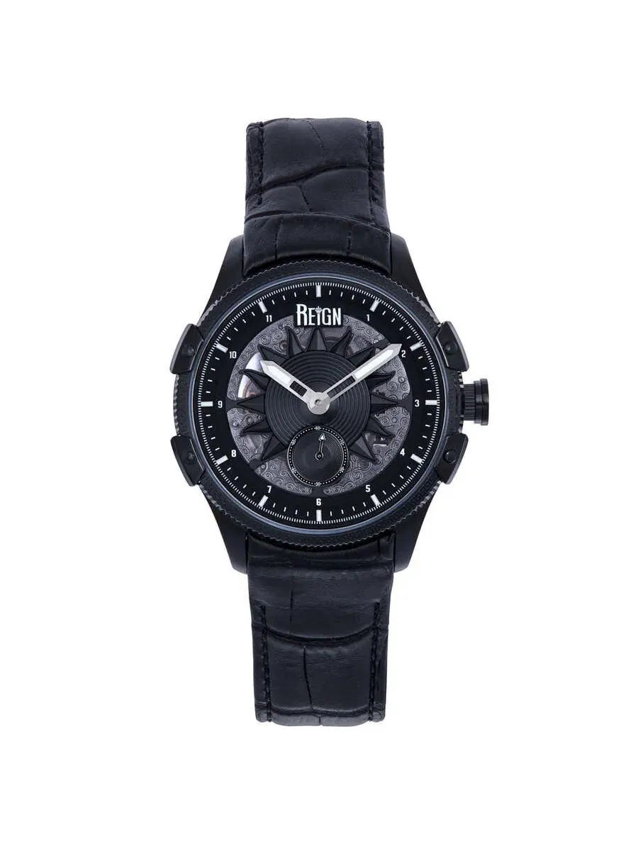 Мужские часы Reign Solstice с черным циферблатом REIRN6905