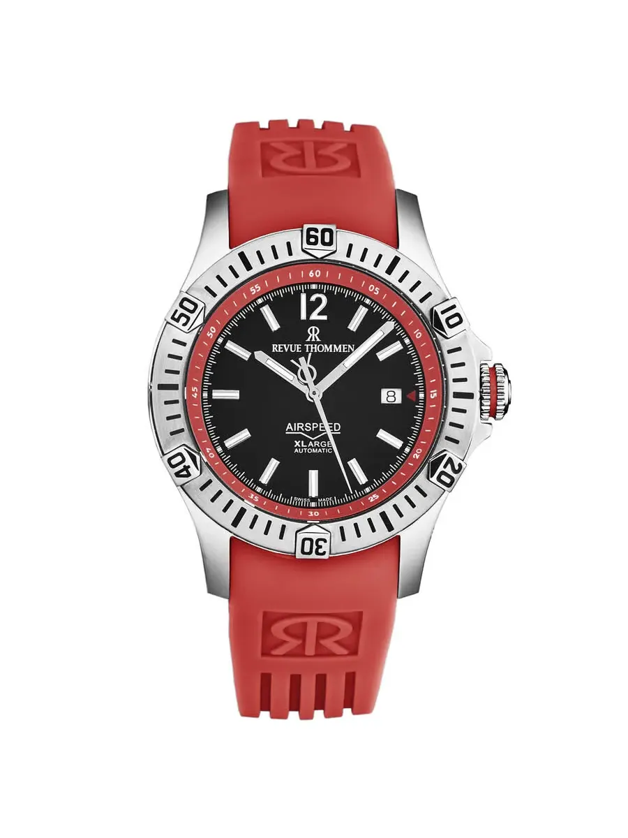 Мужские часы Revue Thommen Air Speed Automatic с черным циферблатом 16070.4636 — серебристый
