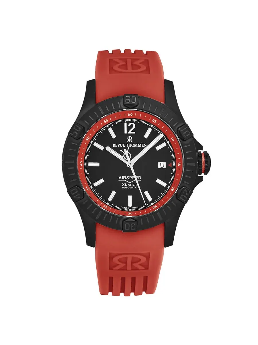 Мужские часы Revue Thommen Air Speed Automatic с черным циферблатом 16070.4676 — черный