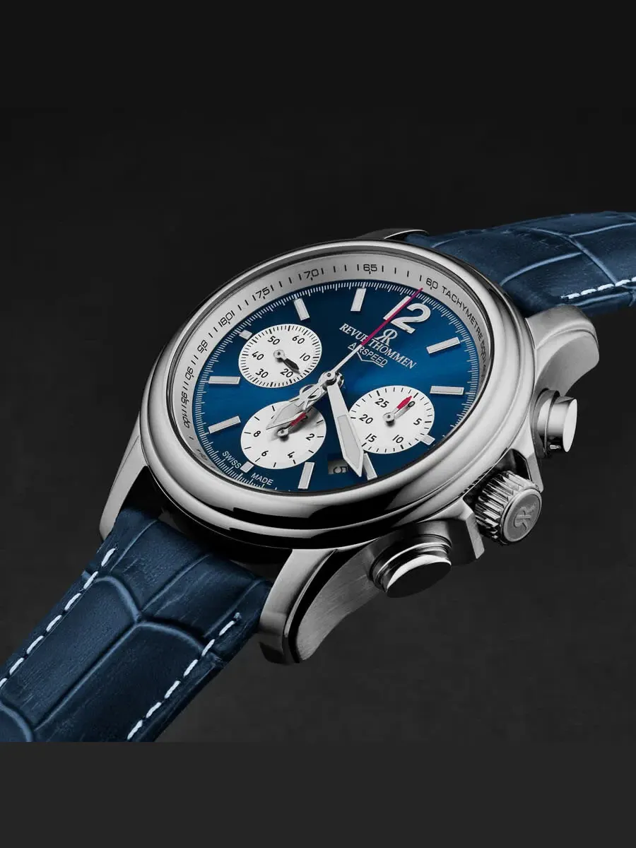 Мужские часы Revue Thommen Air Speed Chronograph Automatic с синим циферблатом 16041.6335 — изображение 2 из 4