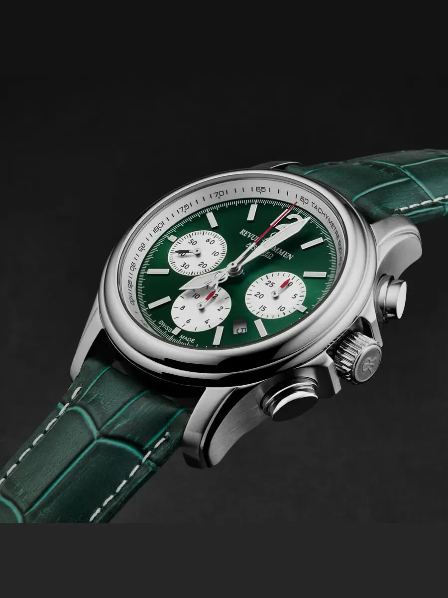 Мужские часы Revue Thommen Air Speed Chronograph Automatic с зеленым циферблатом 16041.6334 — изображение 2 из 4