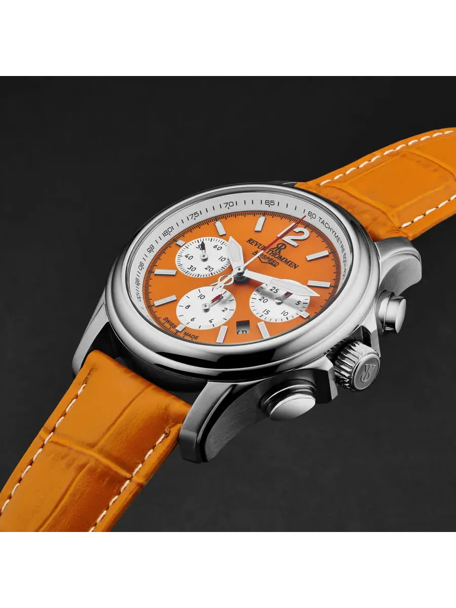 Мужские часы Revue Thommen Air Speed Chronograph Automatic с оранжевым циферблатом 16041.6339 — изображение 2 из 4