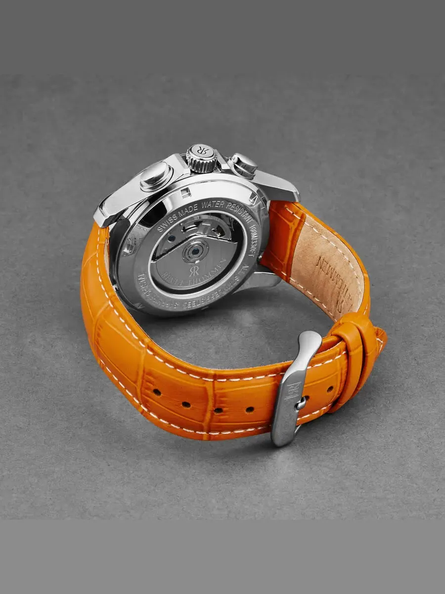 Мужские часы Revue Thommen Air Speed Chronograph Automatic с оранжевым циферблатом 16041.6339 — изображение 3 из 4