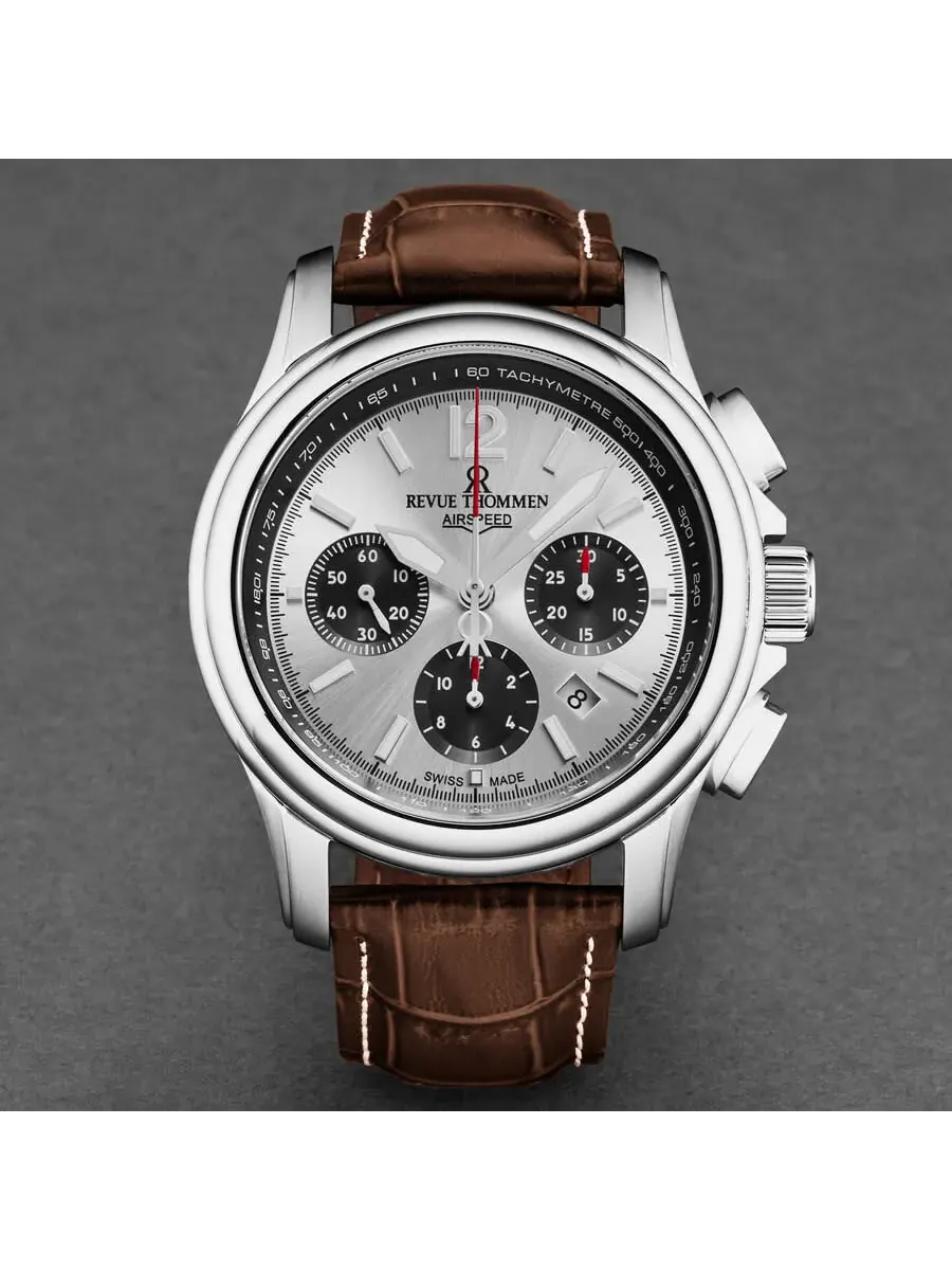 Мужские часы Revue Thommen Air Speed Chronograph Automatic с серебристым циферблатом 16041.6332 — изображение 4 из 4