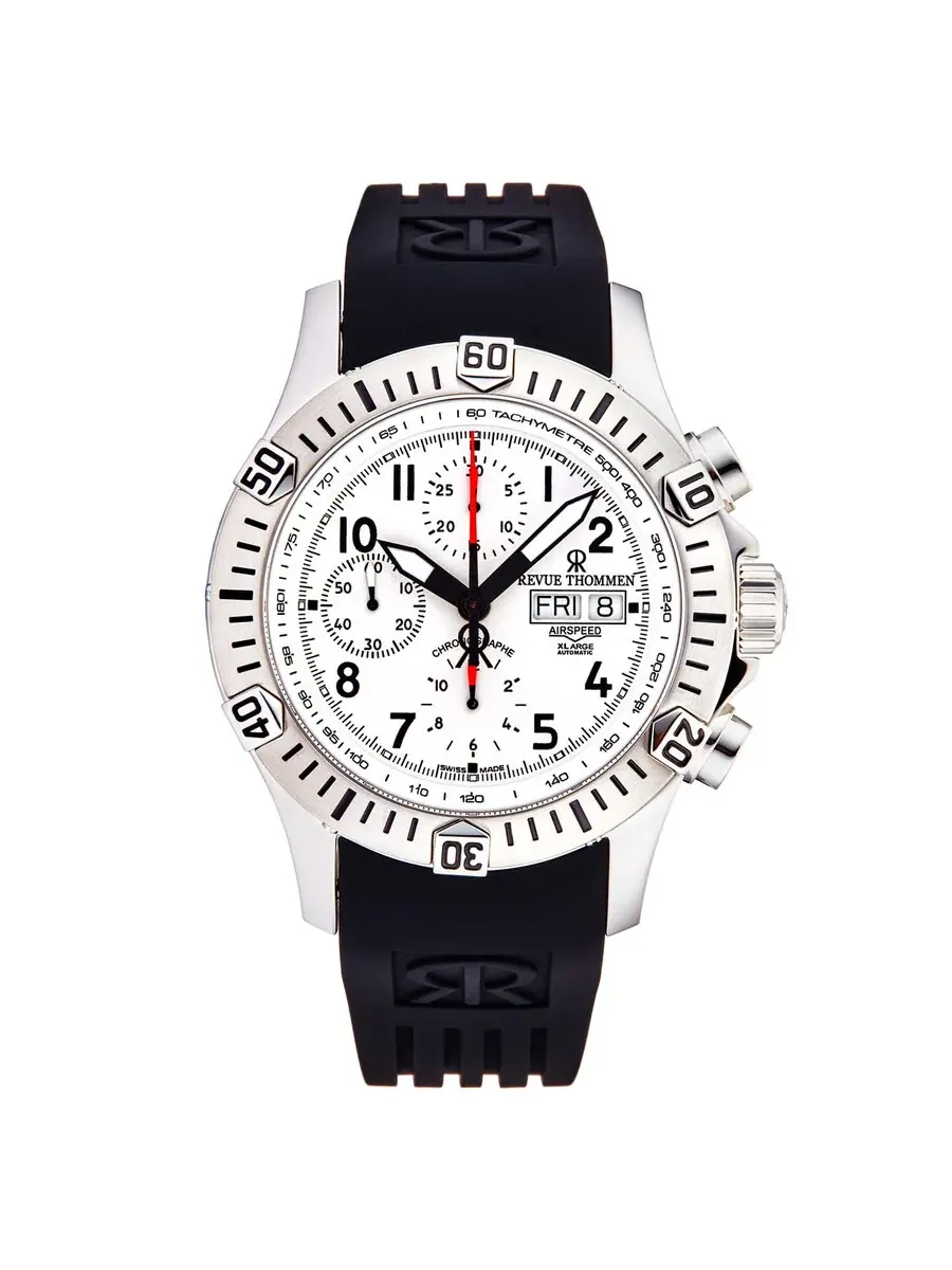 Мужские часы Revue Thommen Air Speed XL Chronograph Automatic с серебристым циферблатом 16071.6822