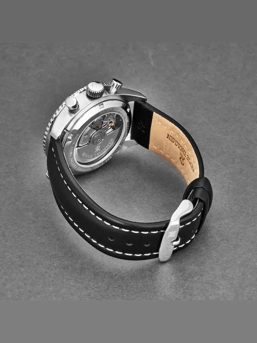 Мужские часы Revue Thommen Aviator Chronograph Automatic с черным циферблатом, модель 17000.6534 — изображение 3 из 6