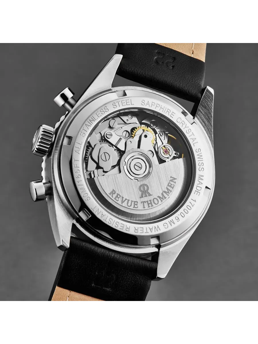 Мужские часы Revue Thommen Aviator Chronograph Automatic с черным циферблатом, модель 17000.6534 — изображение 6 из 6