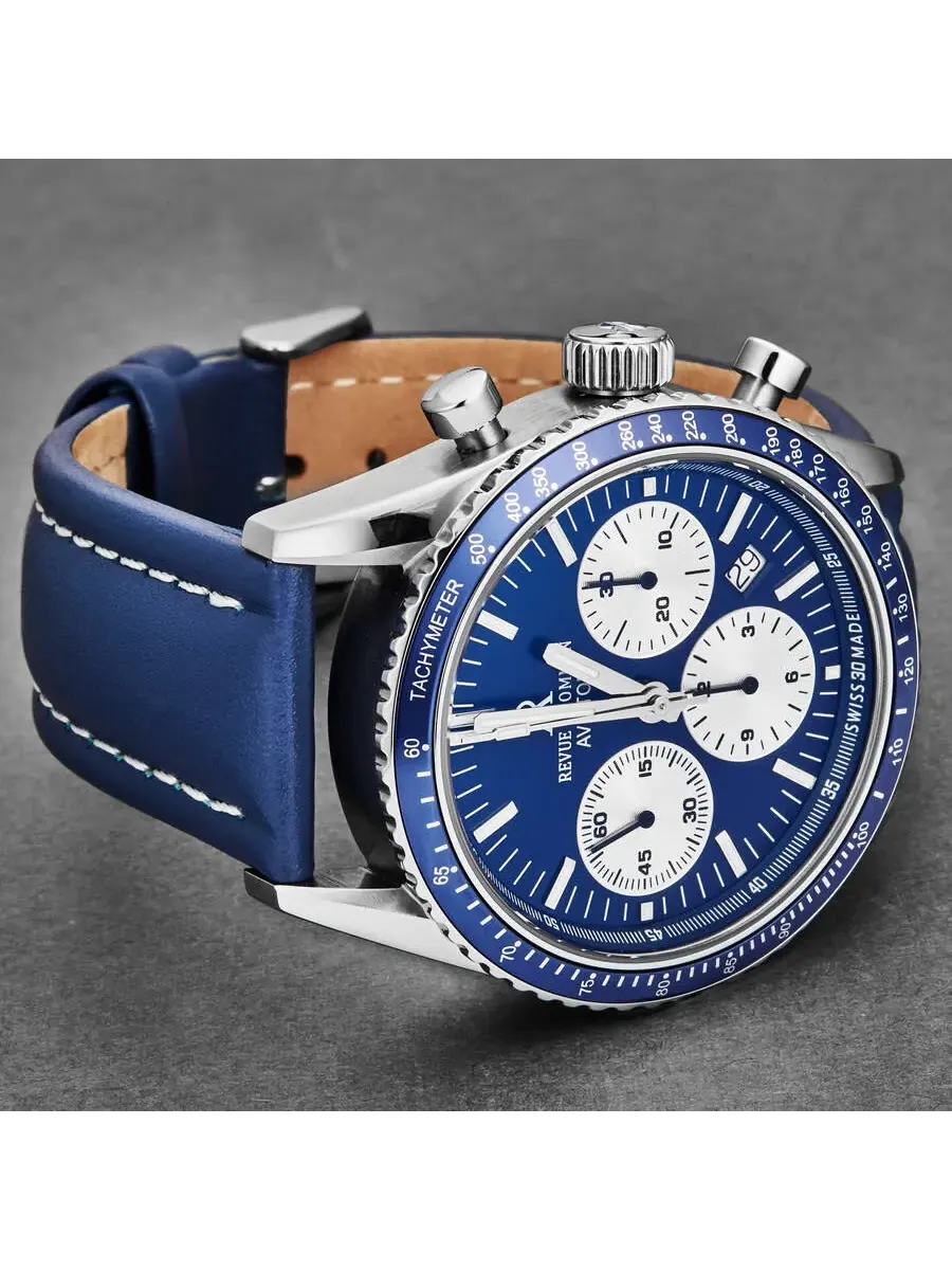 Мужские часы Revue Thommen Aviator Chronograph Automatic с синим циферблатом 17000.6535 — изображение 2 из 4