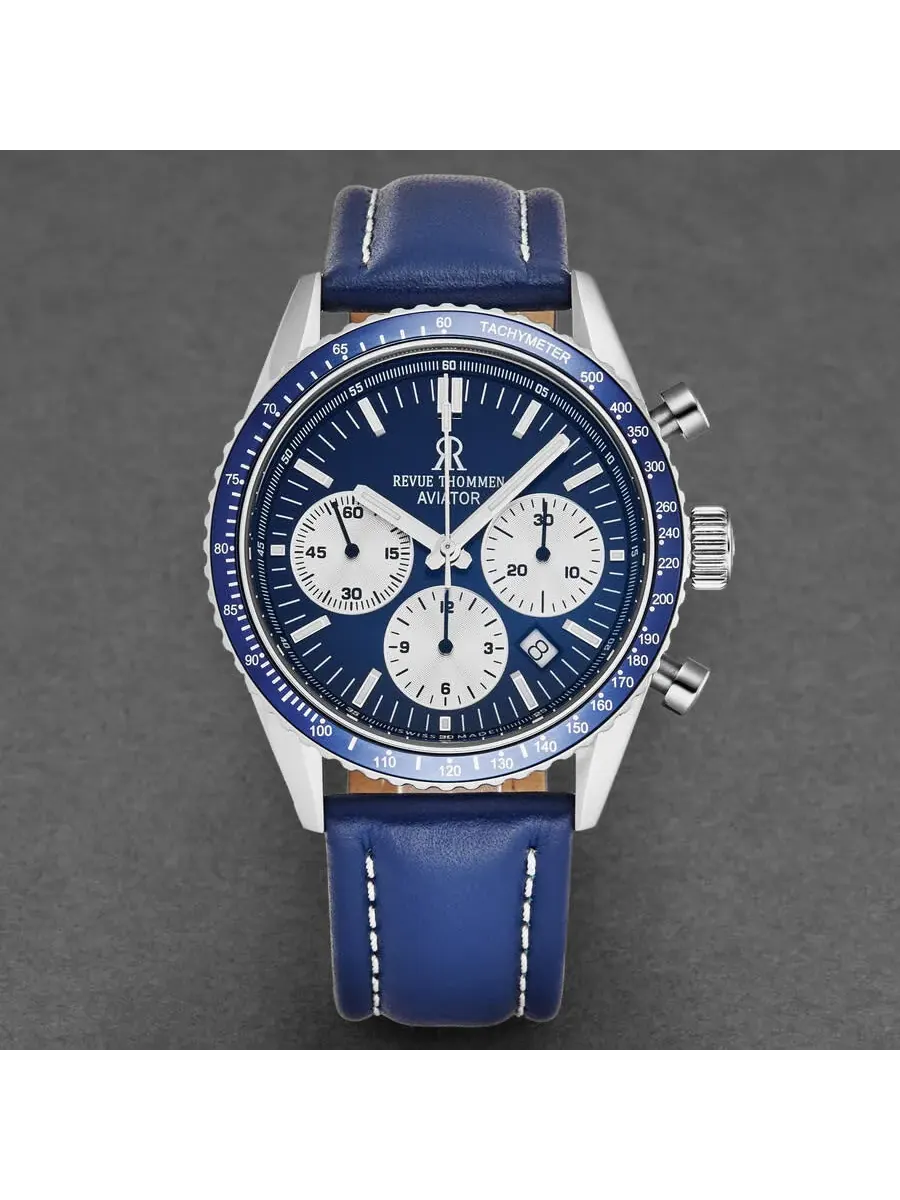 Мужские часы Revue Thommen Aviator Chronograph Automatic с синим циферблатом 17000.6535 — изображение 4 из 4