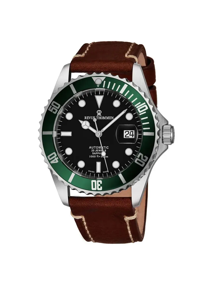 Мужские часы Revue Thommen Diver Automatic с черным циферблатом 17571.2534