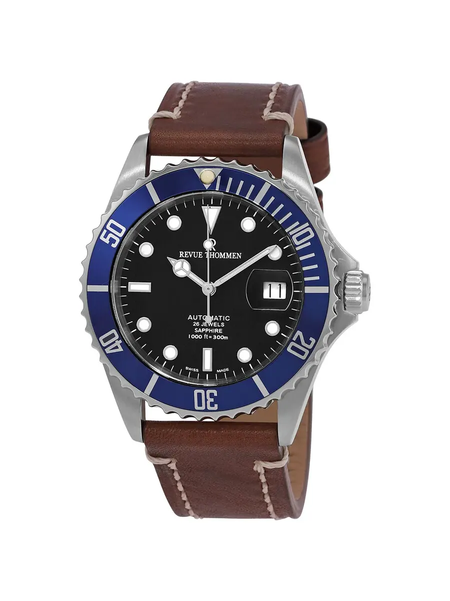 Мужские часы Revue Thommen Diver Automatic с черным циферблатом 17571.2535