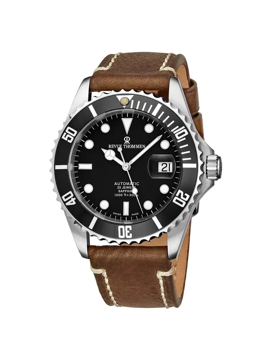 Мужские часы Revue Thommen Diver Automatic с черным циферблатом 17571.2537