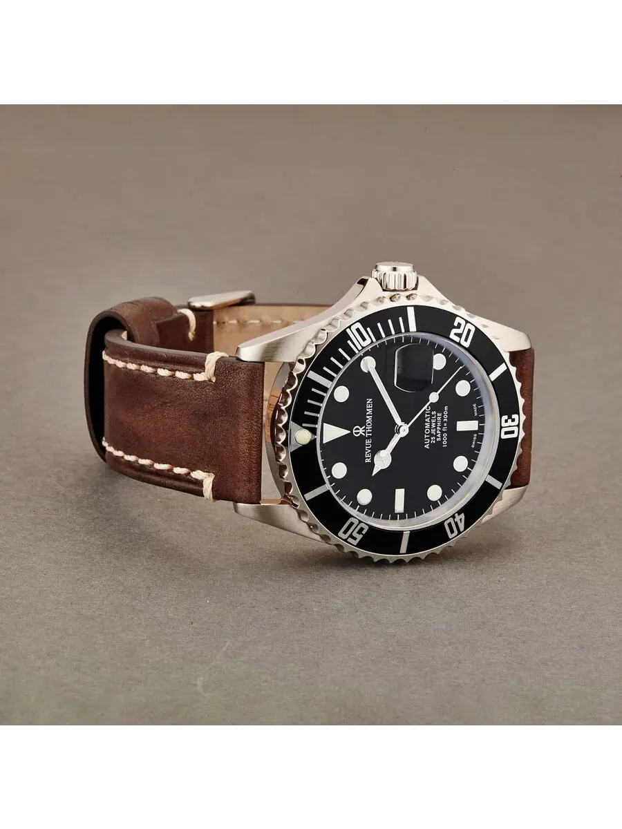 Мужские часы Revue Thommen Diver Automatic с черным циферблатом 17571.2537 — изображение 2 из 2, оттенок серебряный