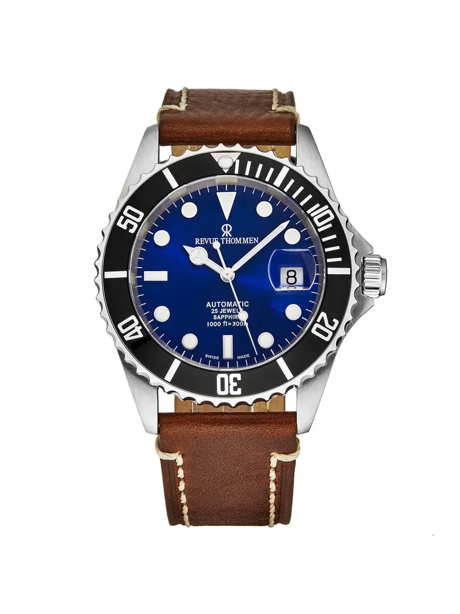 Мужские часы Revue Thommen Diver Automatic с синим циферблатом 17571.2523