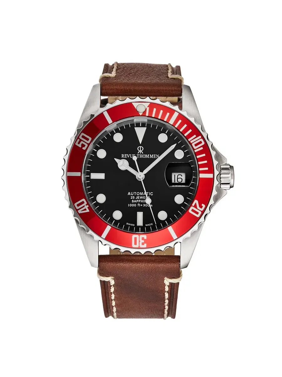 Мужские часы Revue Thommen Diver Automatic с черным циферблатом 17571.2536