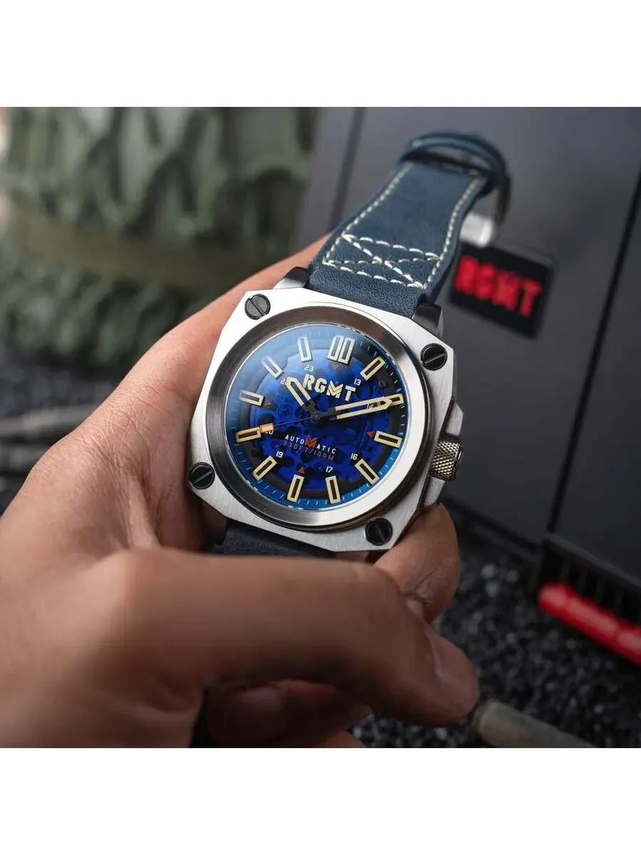 Мужские часы RGMT Altimeter с синим циферблатом RG-8064-01 — изображение 4 из 4, оттенок серебряный