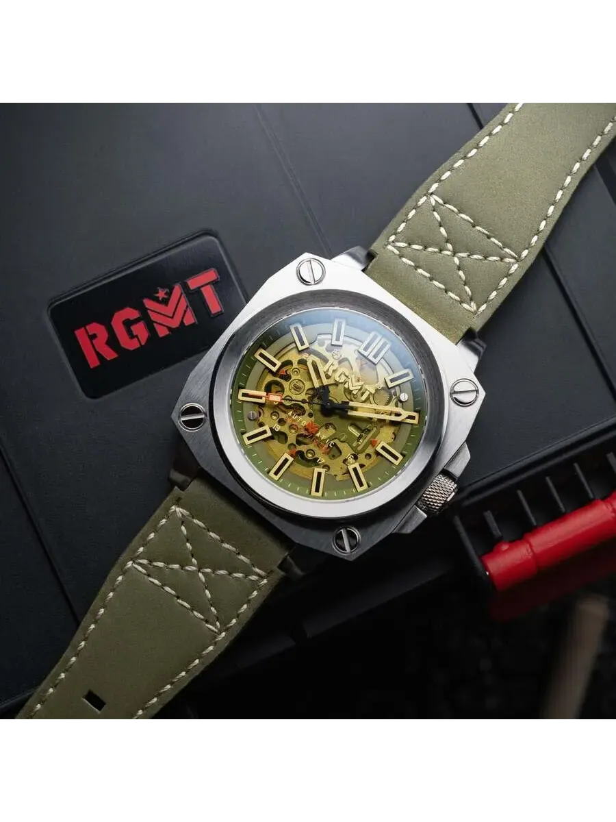 Мужские часы RGMT Altimeter с зеленым циферблатом RG-8064-06 — изображение 2 из 4, оттенок серебряный