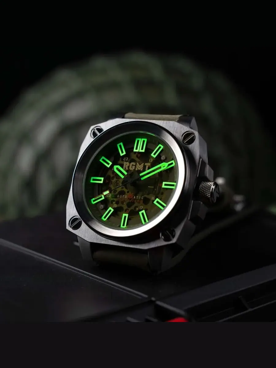 Мужские часы RGMT Altimeter с зеленым циферблатом RG-8064-06 — изображение 3 из 4, оттенок серебряный