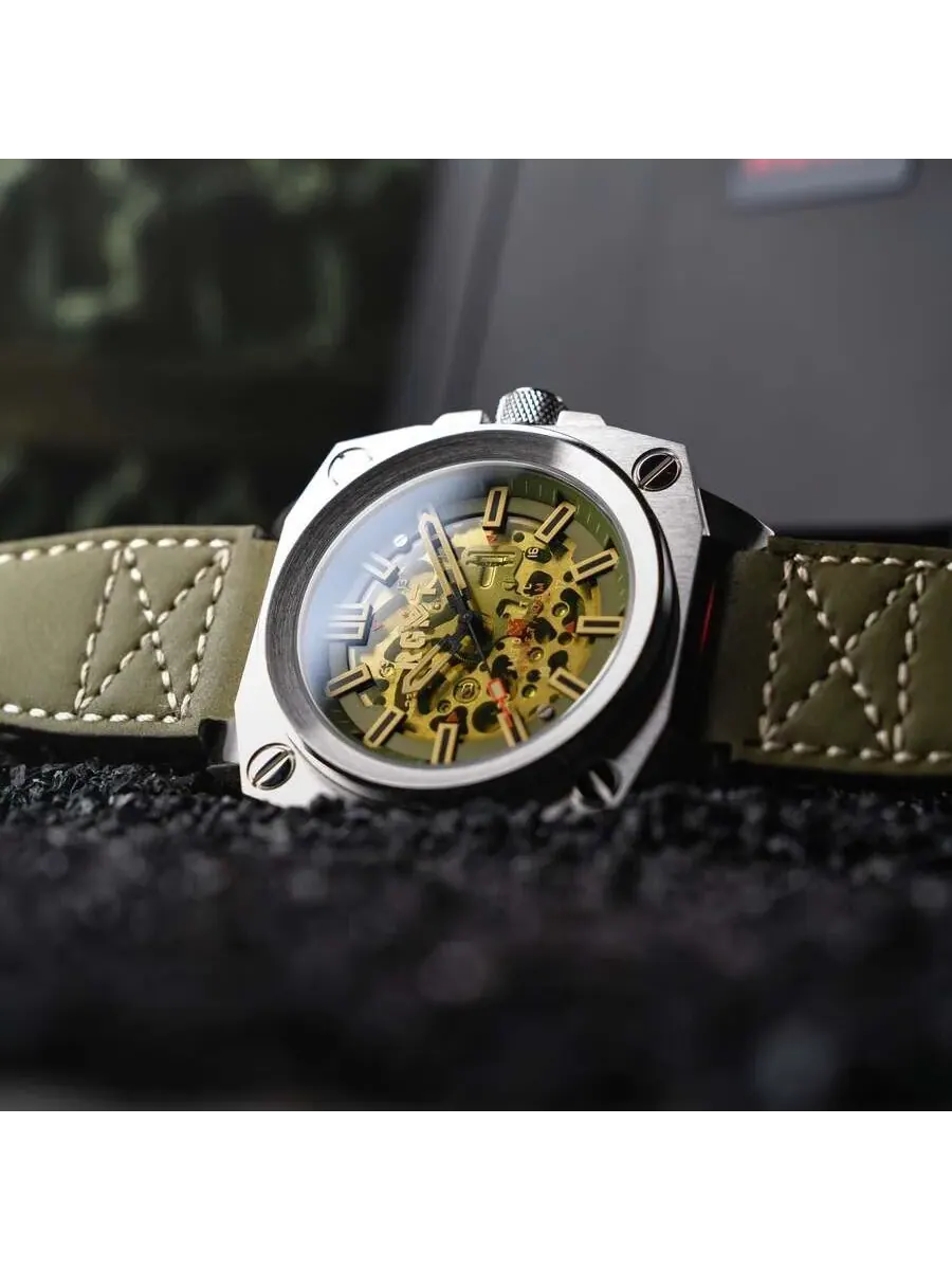 Мужские часы RGMT Altimeter с зеленым циферблатом RG-8064-06 — изображение 4 из 4, оттенок серебряный