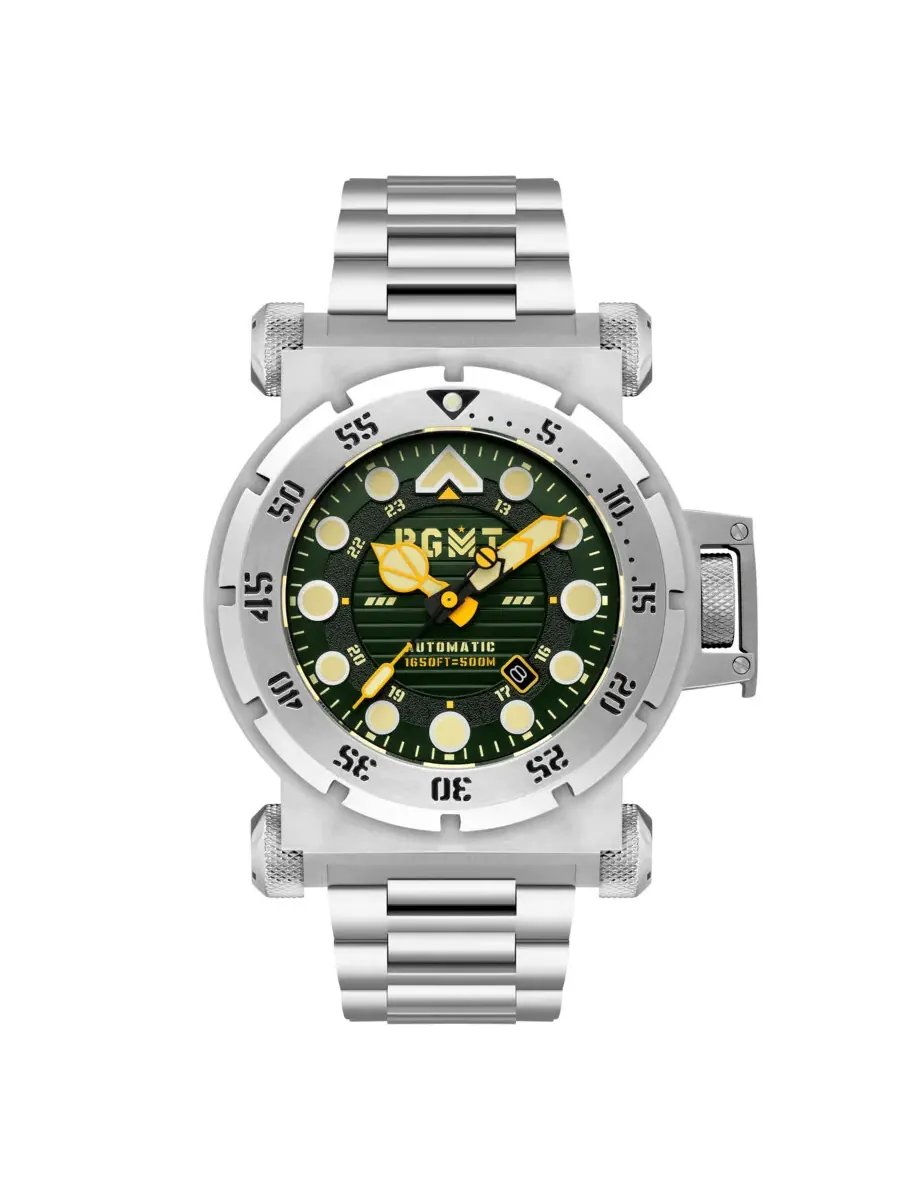 Мужские автоматические часы RGMT Centurion с зеленым циферблатом RG-8072-22 — серебристый