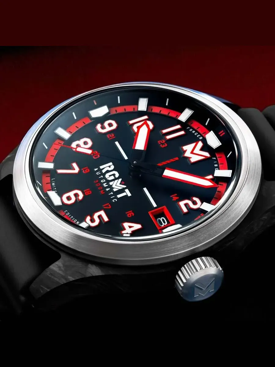 Мужские часы RGMT Defender с автоматическим механизмом и черным циферблатом RG-8069-01 — изображение 3 из 4