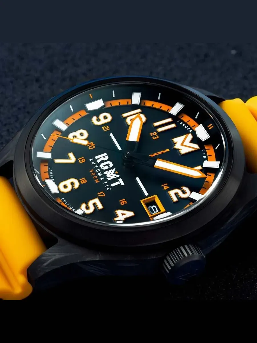 Мужские часы RGMT Defender с автоматическим механизмом и черным циферблатом RG-8069-02 — изображение 3 из 4, оттенок черный