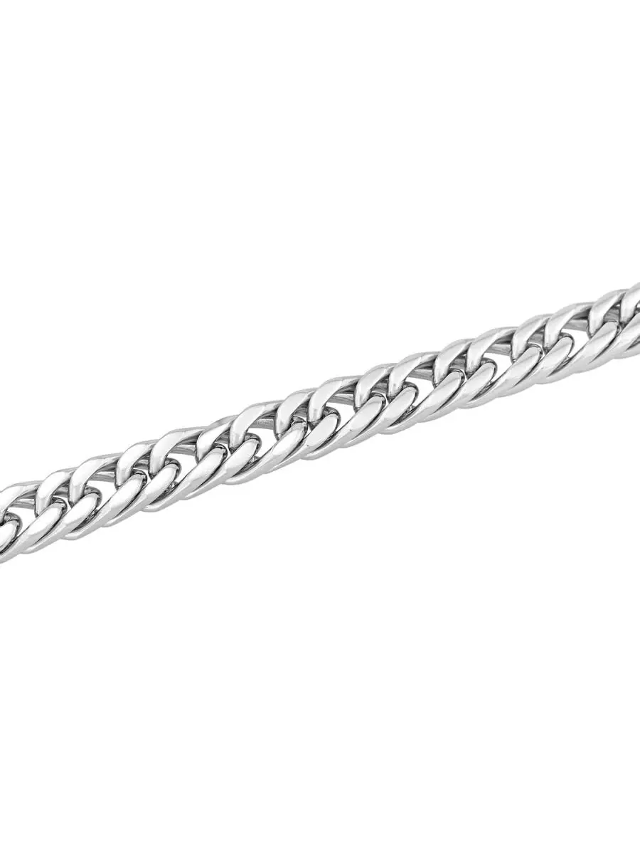 Браслет для мужчин из нержавеющей стали Robert Alton High Polish Curb Chain — изображение 2 из 6, оттенок серебряный