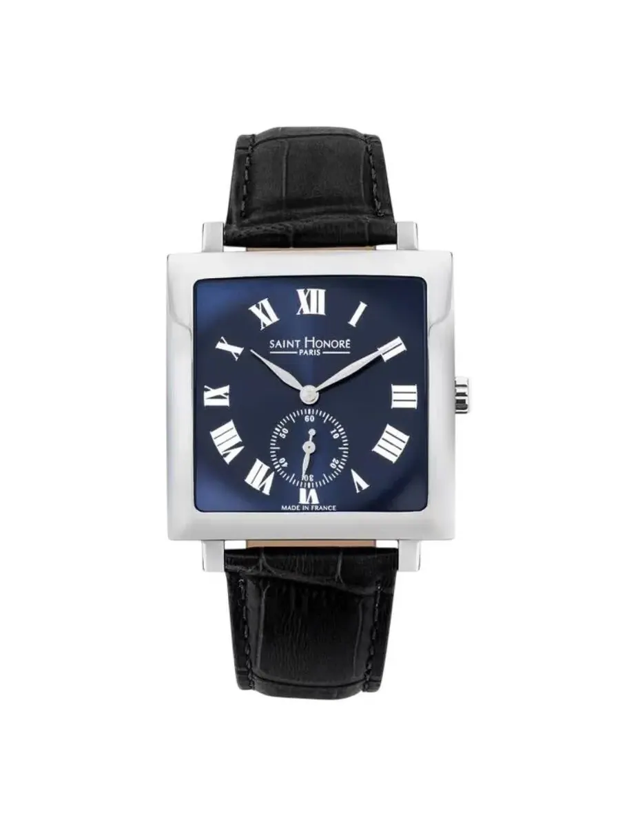 Мужские часы Saint Honore Paris Carree с кварцевым механизмом и синим циферблатом H SH CR823002 1DR