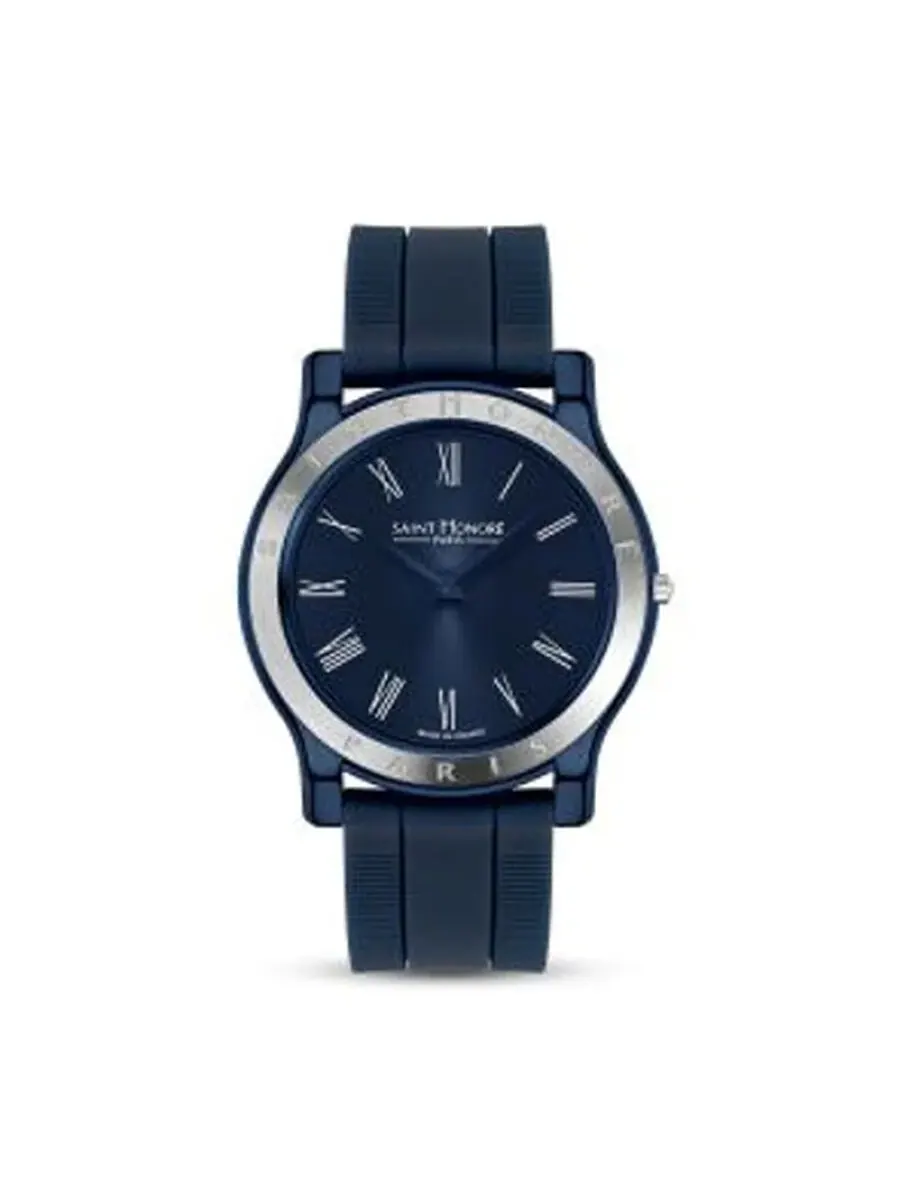 Мужские часы Saint Honore Paris Deauville с кварцевым синим циферблатом DE826002 71DR-D — серебристый
