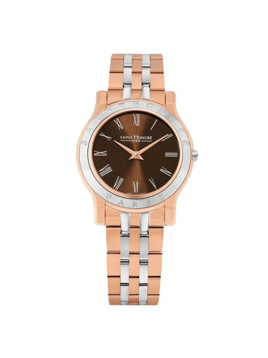 Женские часы Saint Honore Paris Deauville с кварцевым коричневым циферблатом H SH DE726101 6MR — серебристый