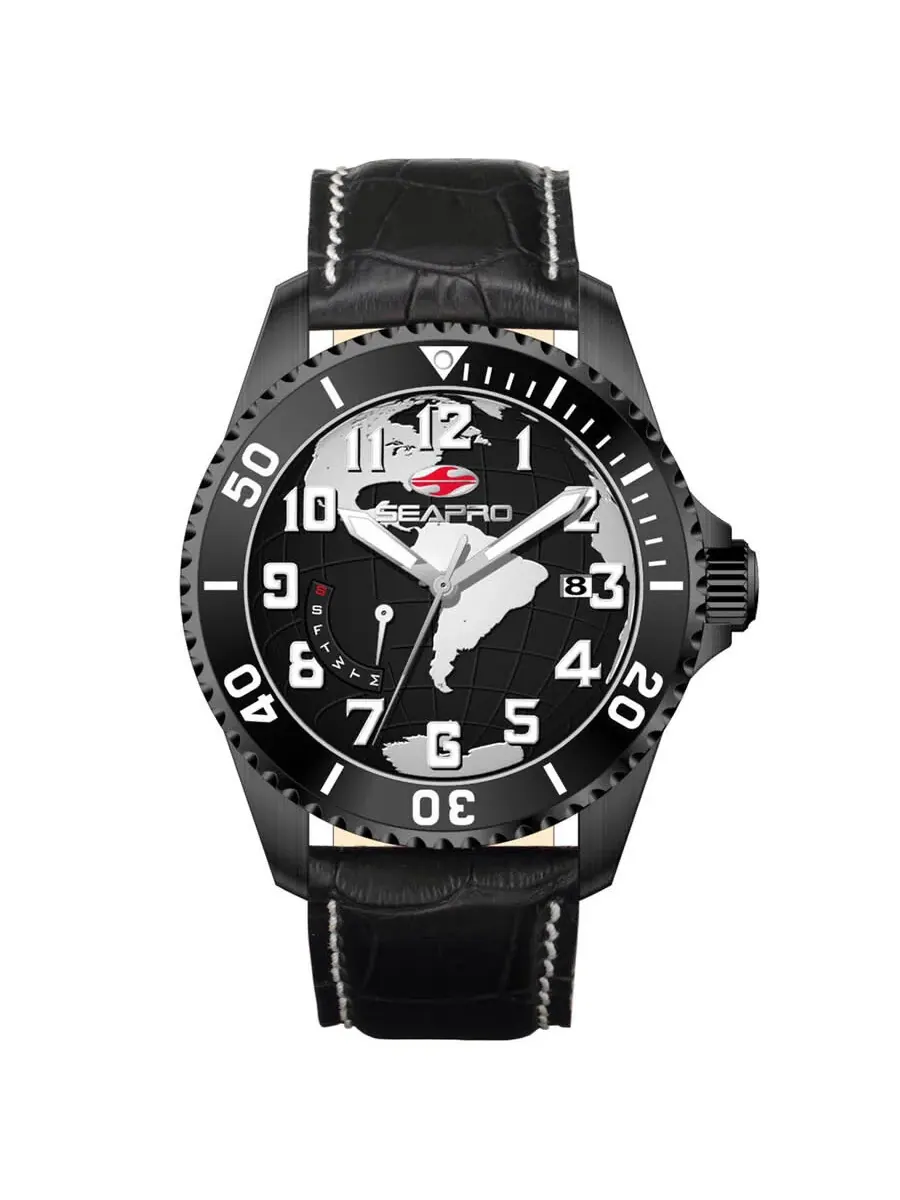 Мужские часы Seapro Voyager с черным циферблатом SP2743