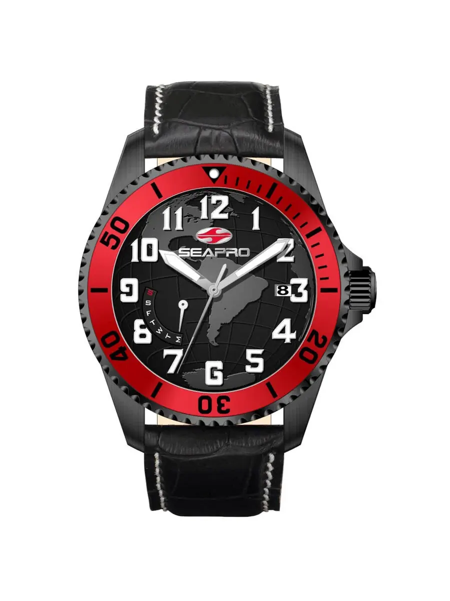Мужские часы Seapro Voyager с черным циферблатом SP2745