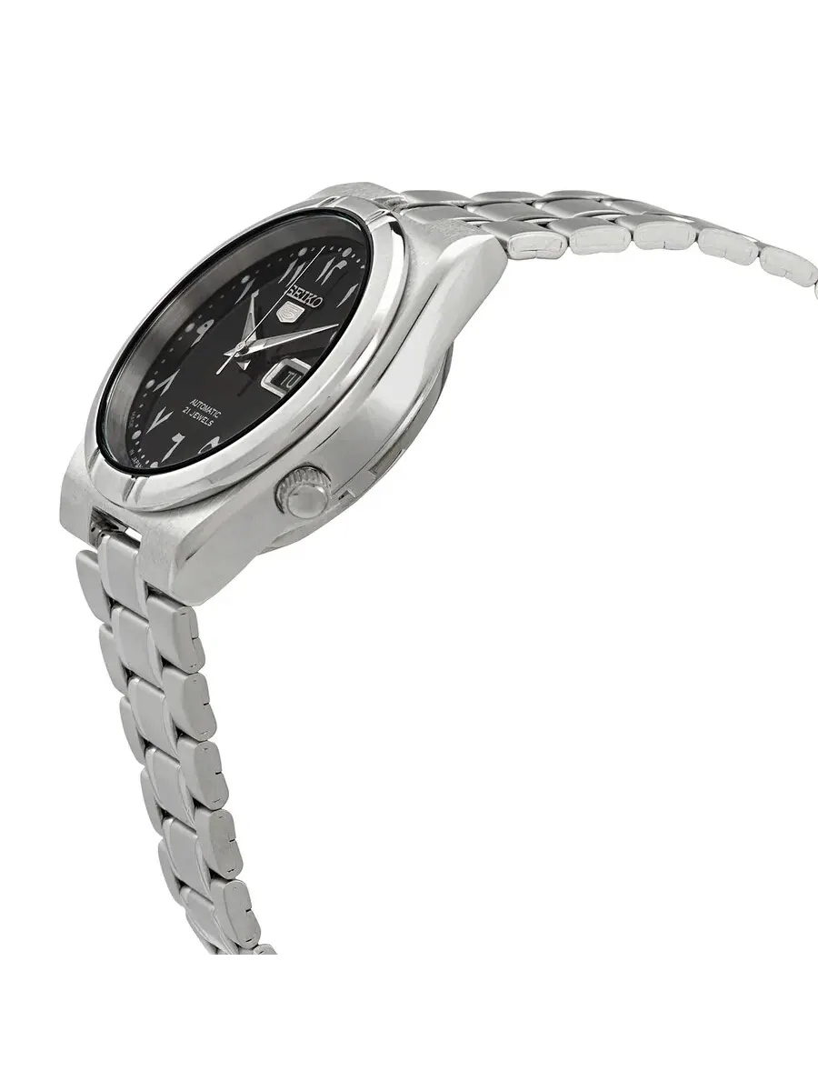 Мужские часы Seiko 5 Automatic с черным арабским циферблатом и корпусом из нержавеющей стали SNK063J5 — изображение 2 из 3