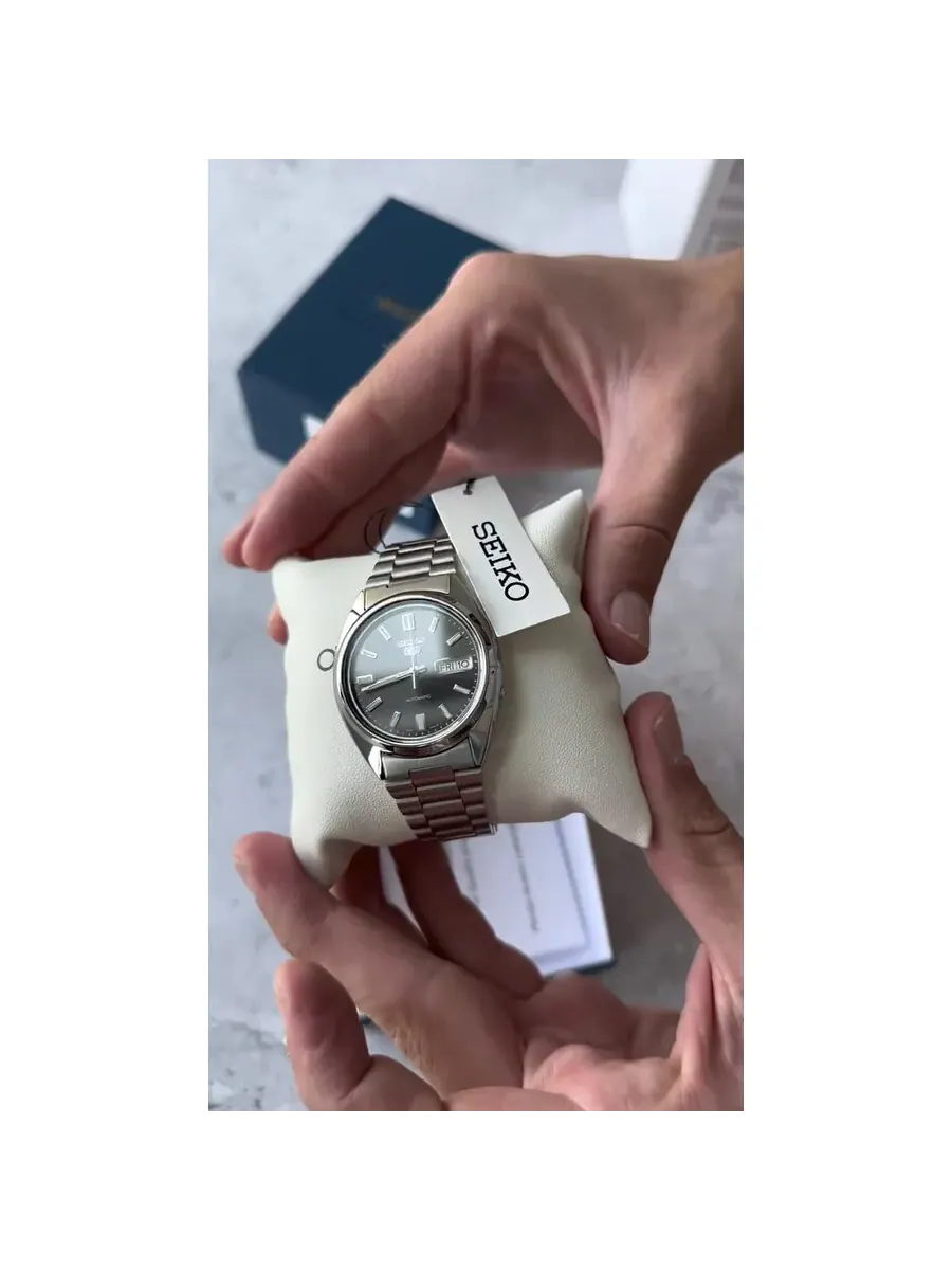 Мужские часы Seiko 5 с автоматическим механизмом, черным циферблатом и корпусом из нержавеющей стали SNXS79K1