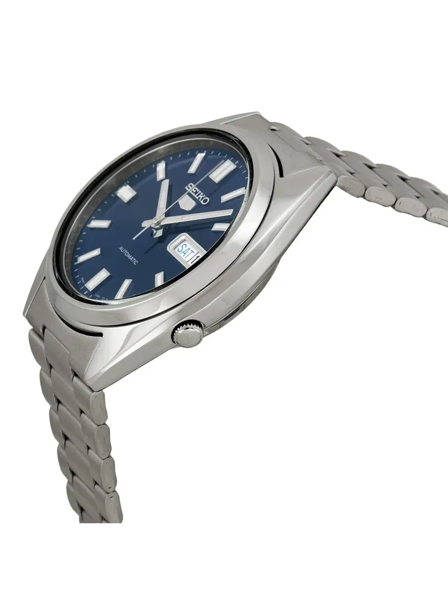Мужские часы Seiko 5 Automatic с синим циферблатом и корпусом из нержавеющей стали SNXS77 — изображение 2 из 4