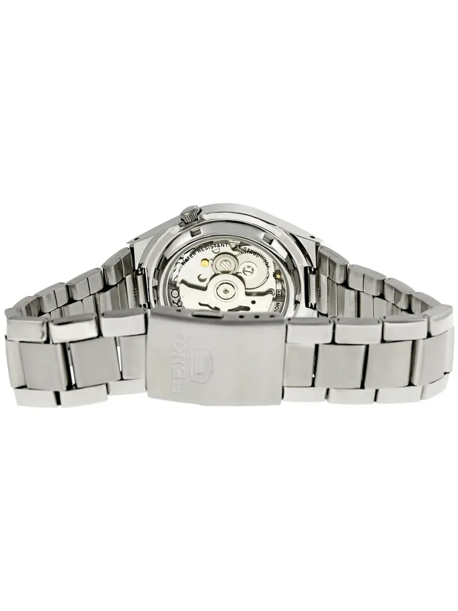 Мужские часы Seiko 5 с черным циферблатом и стальным корпусом SNK623 — изображение 3 из 4, оттенок серебряный