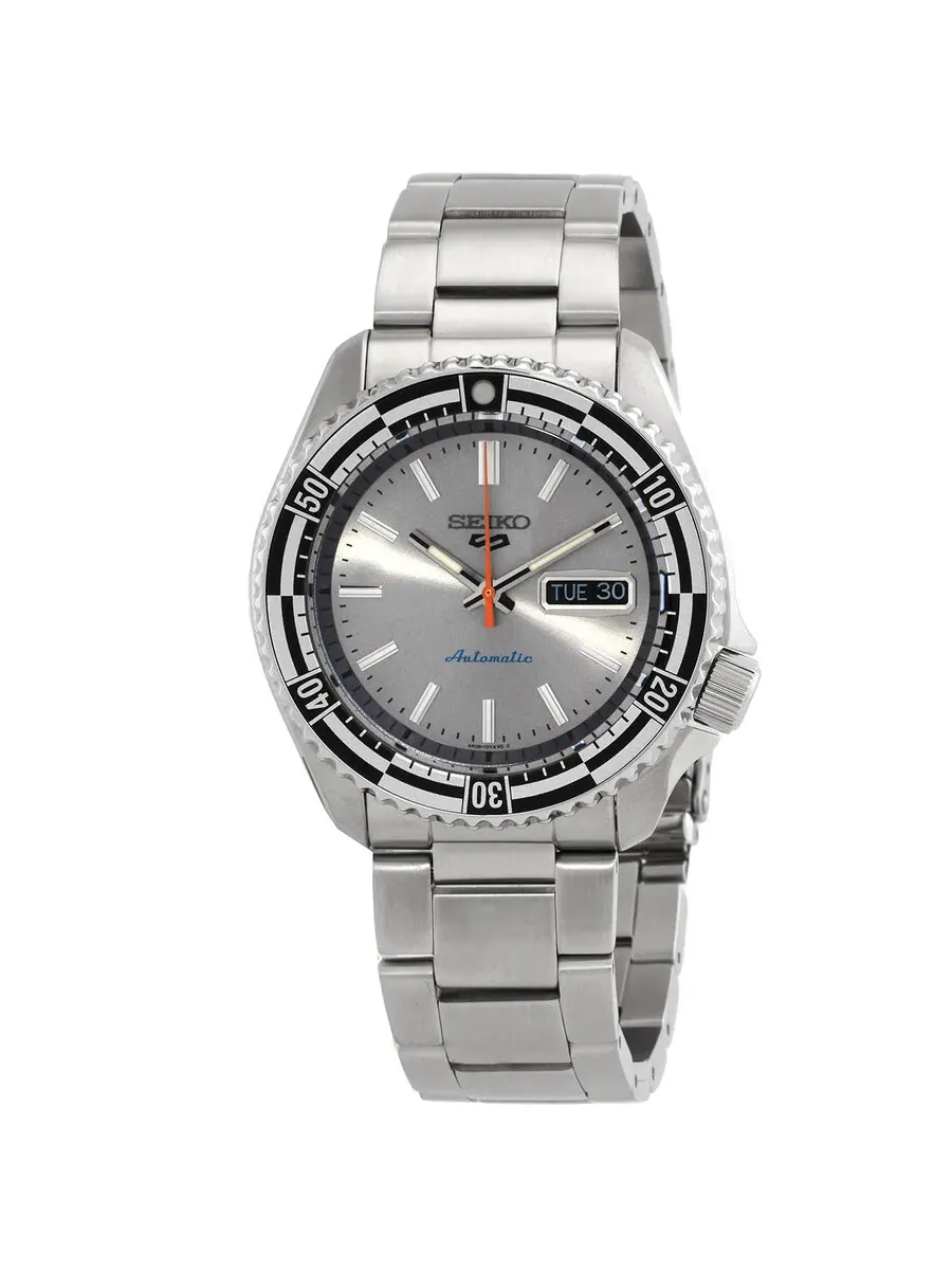 Мужские механические часы Seiko 5 Sports с серебристым циферблатом SRPK09K1 — серебристый