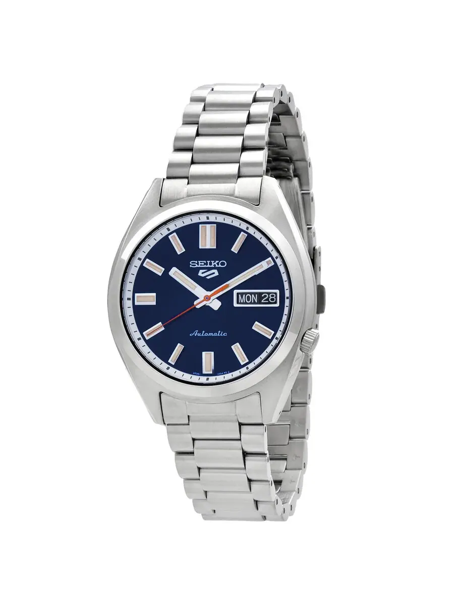 Мужские часы Seiko 5 Sports SNXS с автоматическим механизмом и синим циферблатом SRPK87K1 — серебристый