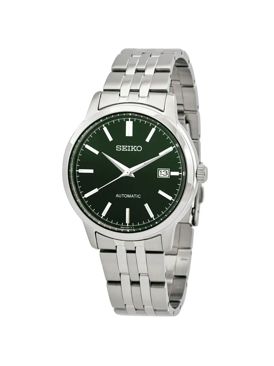 Мужские часы Seiko с автоподзаводом и зеленым циферблатом SRPH89K1 — серебристый