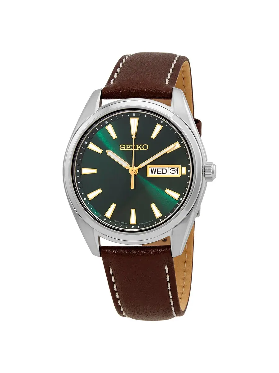 Мужские часы Seiko Neo Classic с кварцевым механизмом и зеленым циферблатом SUR449P1