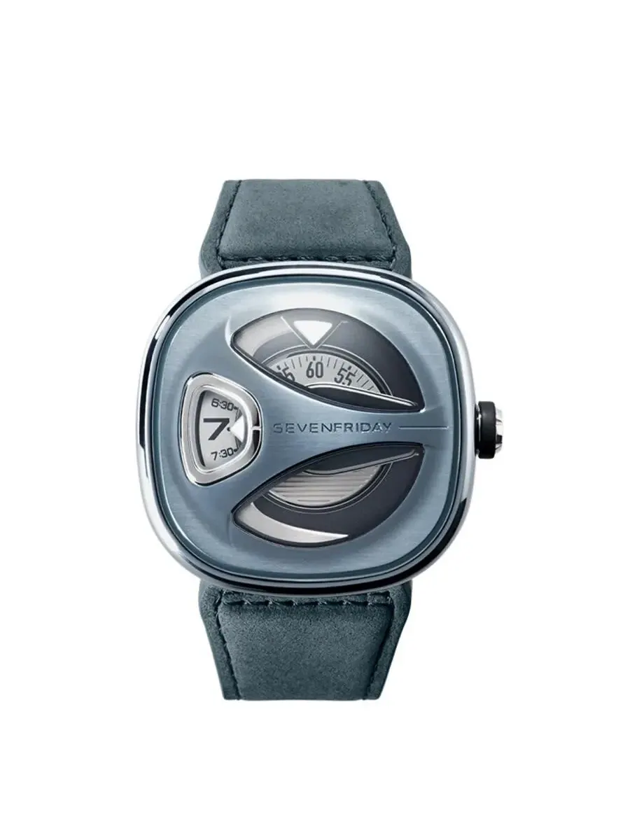 Мужские часы Sevenfriday ME с автоматическим механизмом и синим циферблатом ME3/01 — серебристый