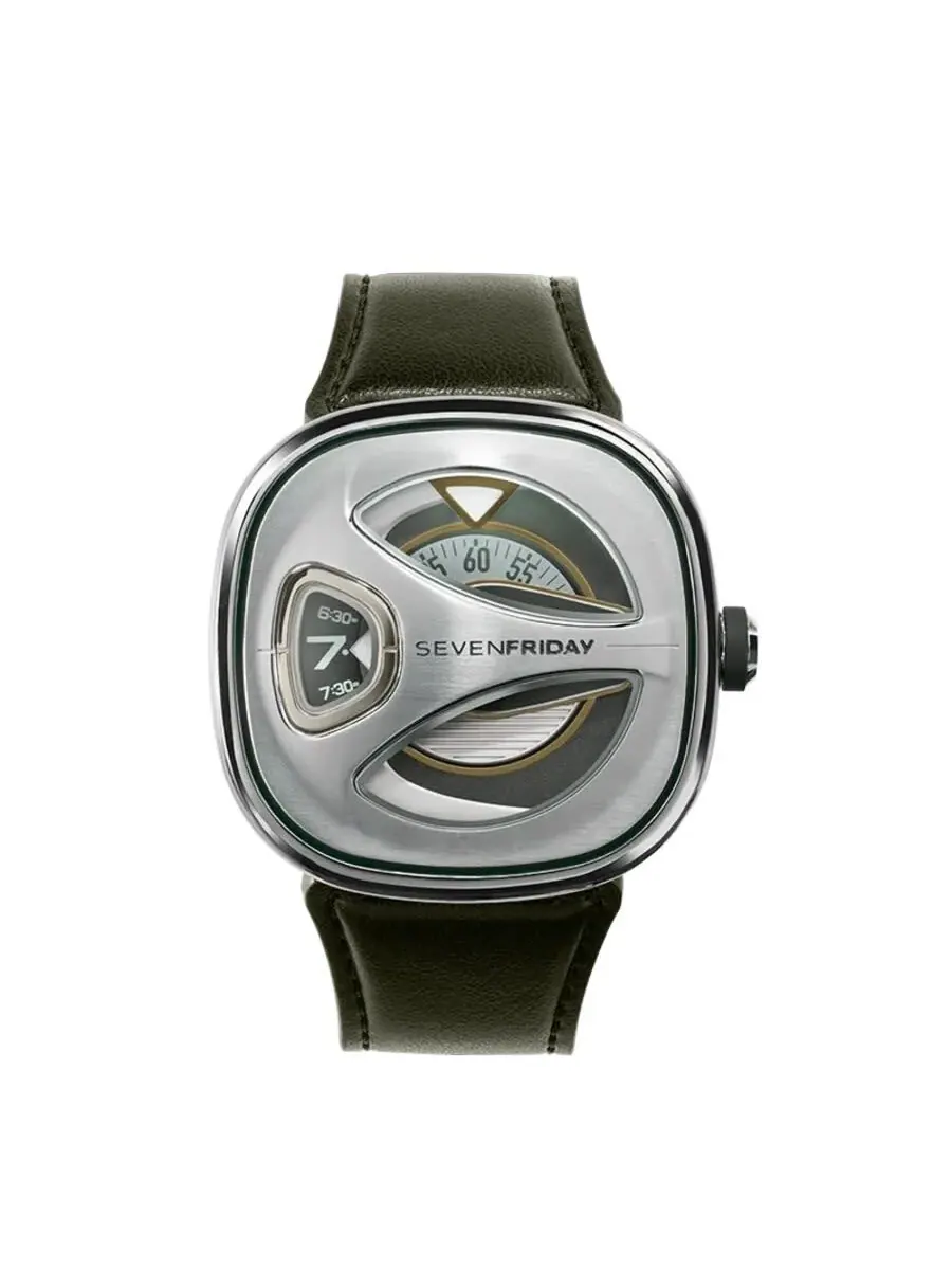 Мужские часы Sevenfriday ME с автоматическим механизмом и зеленым циферблатом ME1/02 — серебристый
