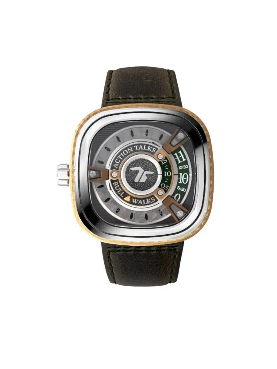 Мужские часы Sevenfriday M Series с автоматическим механизмом и коричневым циферблатом M2/05 — серебристый