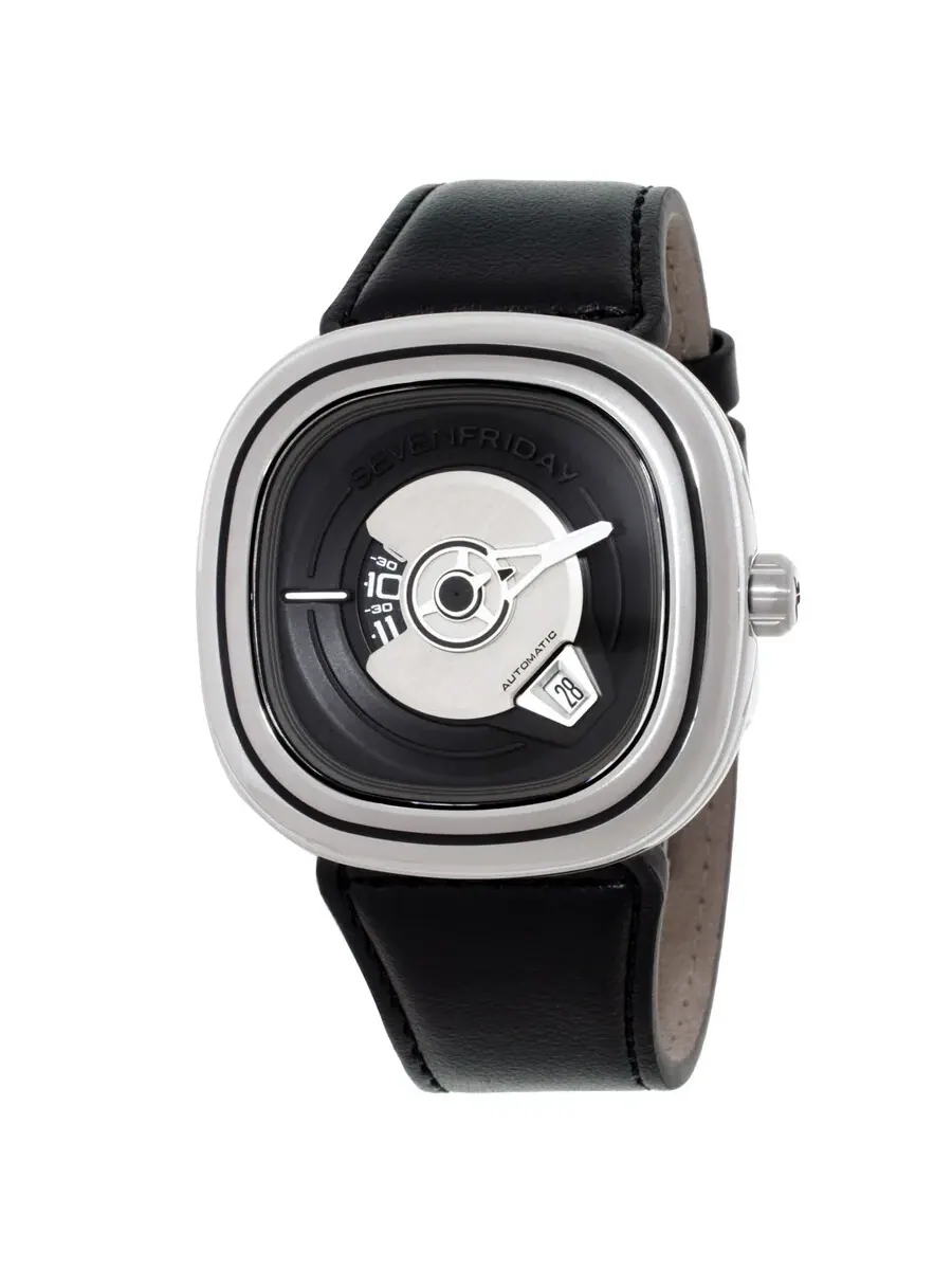 Мужские часы Sevenfriday Pe Automatic с черным циферблатом PE1/01 — серебристый