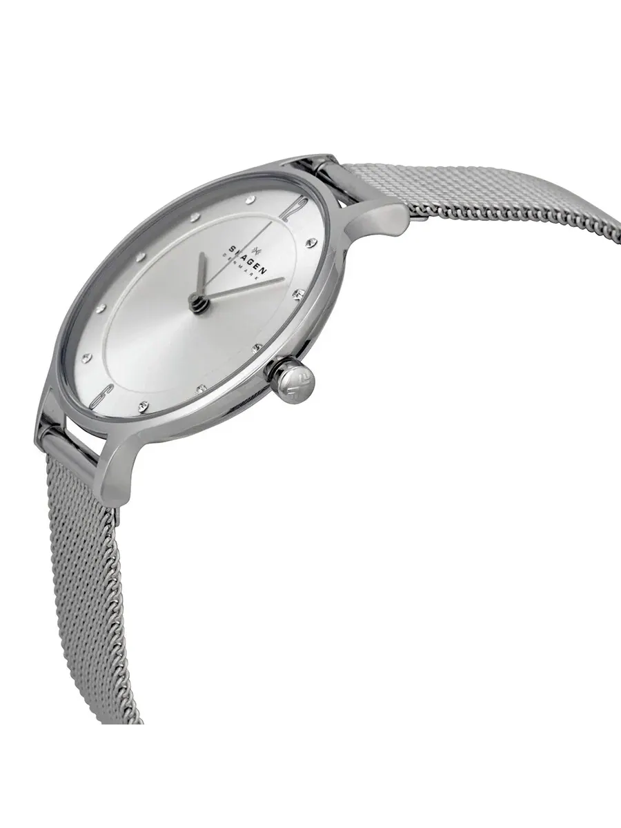 Женские часы Skagen Anita с серебристым циферблатом и сетчатым ремешком из нержавеющей стали, модель SKW2149