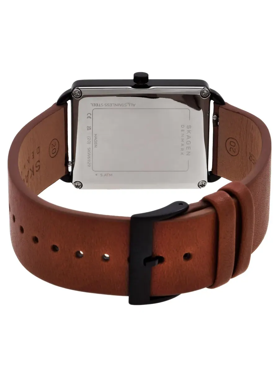Мужские часы Skagen Hagen с кварцевым механизмом и белым циферблатом SKW6929 — изображение 3 из 3, оттенок черный