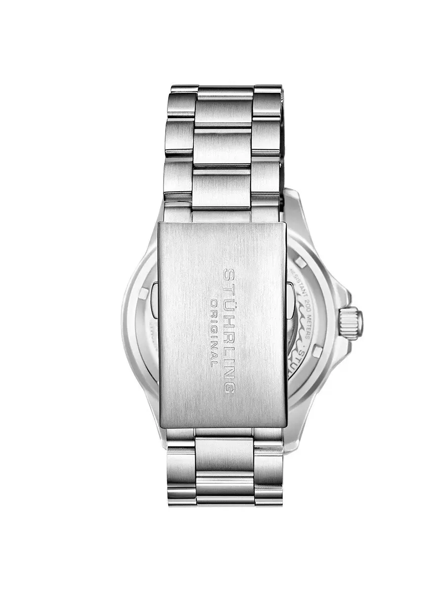 Мужские часы Stuhrling Original Aquadiver Automatic с черным циферблатом M13518 — изображение 2 из 4, оттенок серебряный